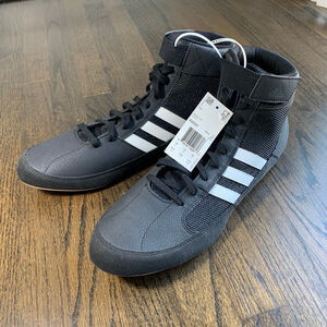 Men’s 14.5 - Adidas Wrestling Shoes Sneakers HVC 2 MMA Black White AQ3325 NEW